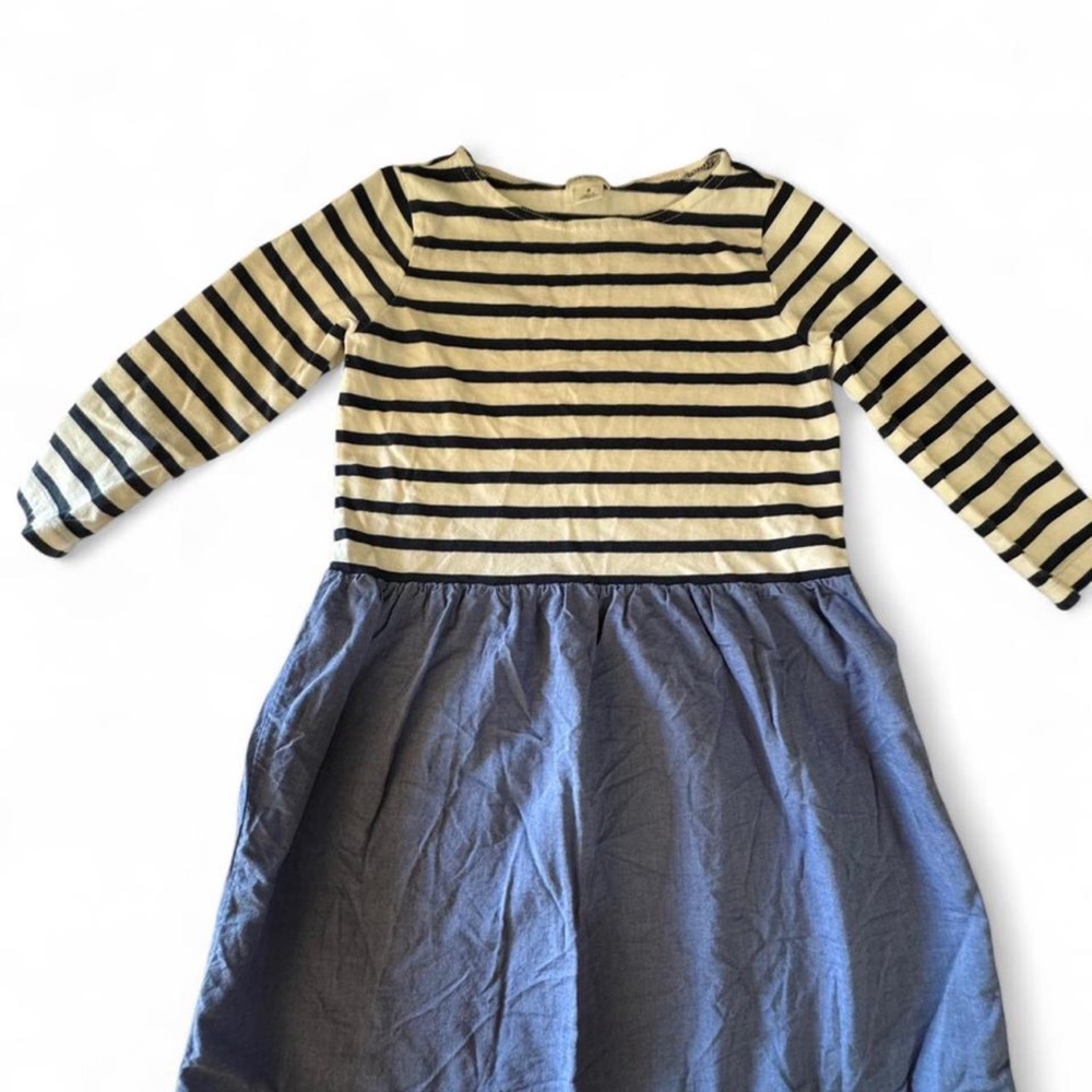 Crewcuts Navy and Cream Striped Dress